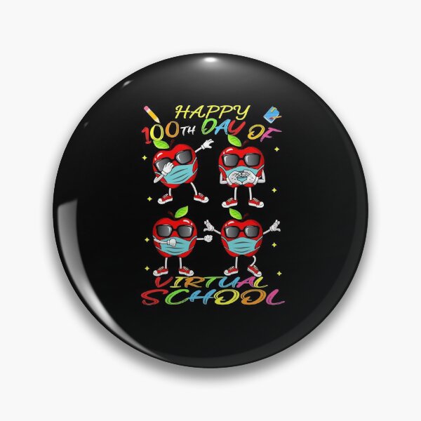 Item preview, 100th day of virtual school, dabbing apple mask, Virtual Learning online designed and sold by ZAIN JAMAL.