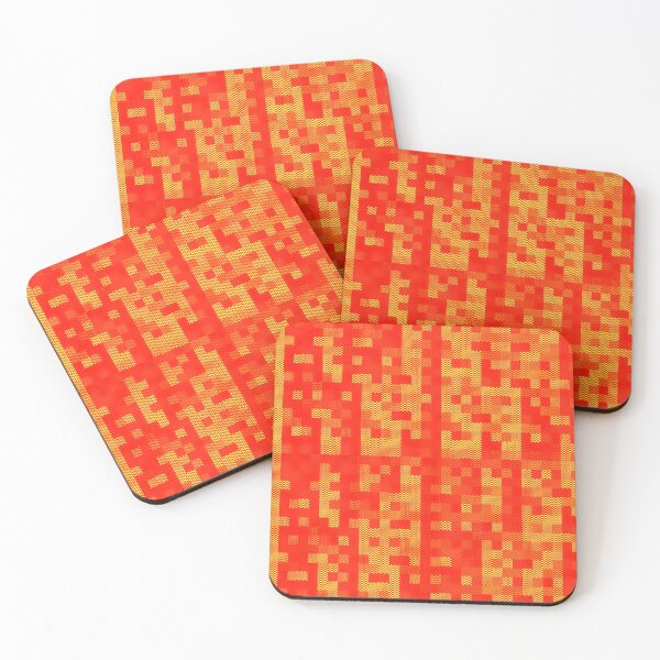 Item preview, Unique Retro Pixel Red Orange Lave Magma Designs Camouflage Repeating Classic Vintage Patterns designed and sold by TeachUrb.