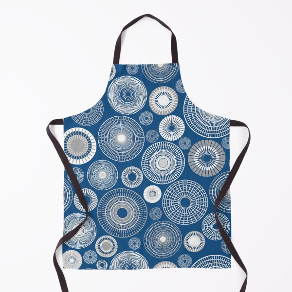 Item preview, Pattern of white and light blue circles on a blue background designed and sold by colorofmagic.