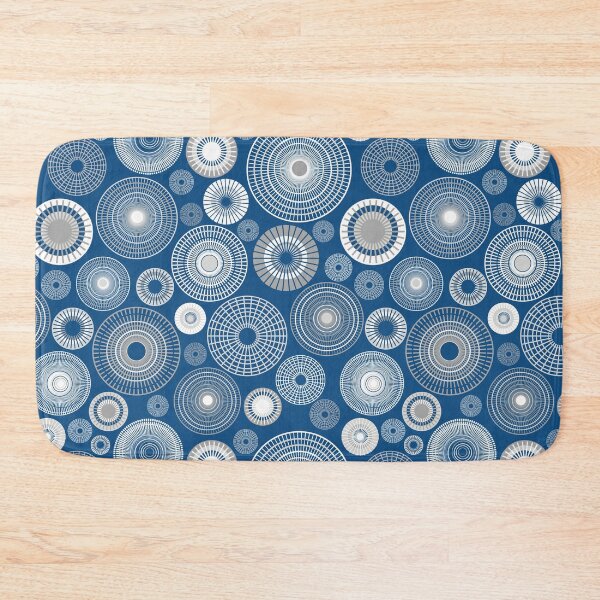 Item preview,  Pattern of white and light blue circles on a blue background designed and sold by colorofmagic.