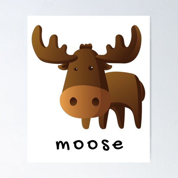 Item preview, Funny, cute, moose, cartoon, illustration, handwritten, cursive text. designed and sold by JellyBeenzz.