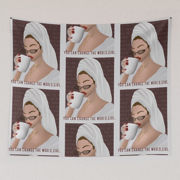 Item preview, You can change the world, girl - women's rights, emancipation, feminism, design designed and sold by Chutneys.