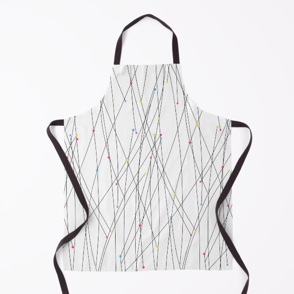 Item preview, Abstract geometric pattern of black lines and pink, yellow, blue dots. designed and sold by Helena6.