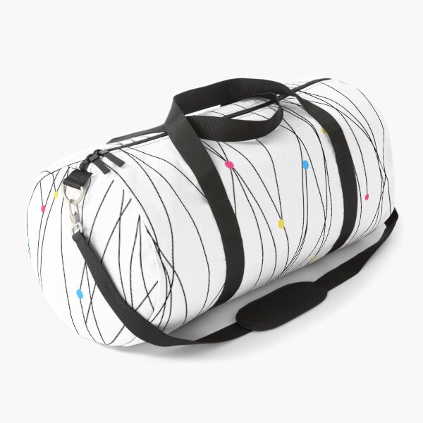 Item preview, Abstract geometric pattern of black lines and pink, yellow, blue dots. designed and sold by Helena6.