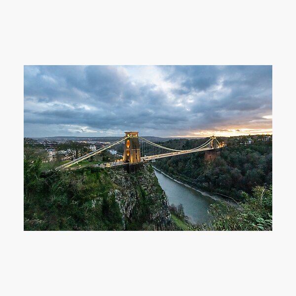 Item preview, Sunset Clifton Bridge over the river Avon designed and sold by pskuce.