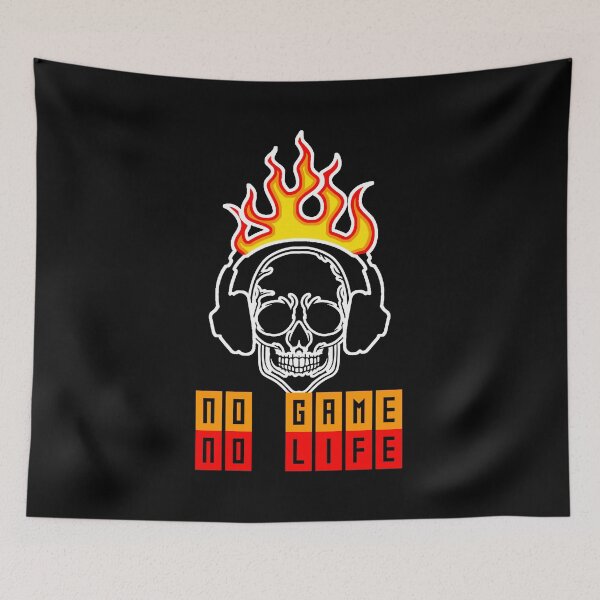 Item preview, No Game No Life, Funny Gaming Fire Skull, Gamer Gift Idea designed and sold by AS-Shirts.