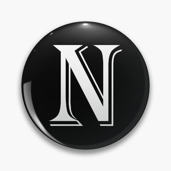 Item preview, White Algerian letter N on black  designed and sold by Alphabetss.