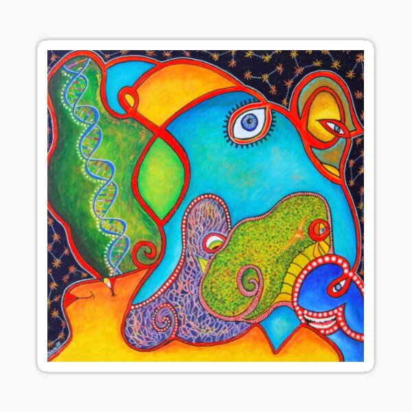 the blue elephant Sticker