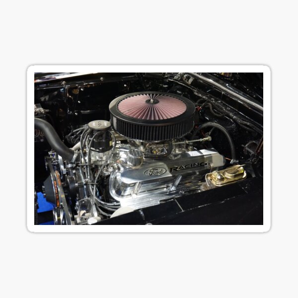 "Classic Ford Mustang Engine bay" Sticker for Sale by MustangThings