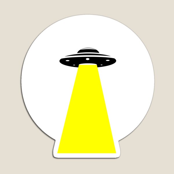 "UFO (white and yellow design -black background)" Magnet for Sale by ...