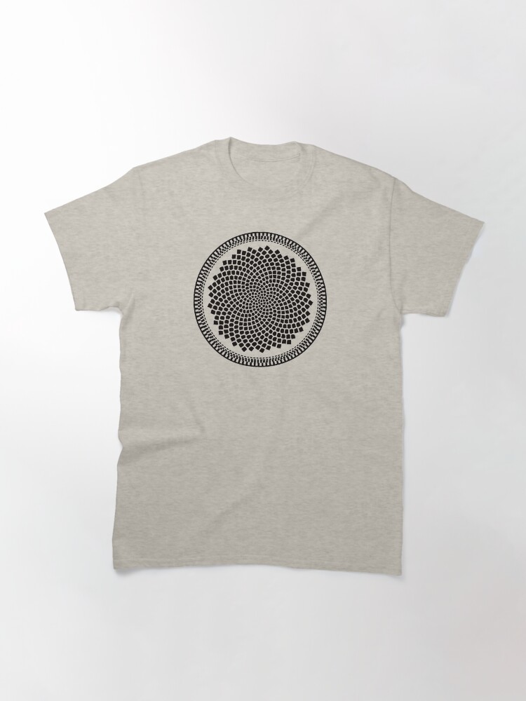 Thumbnail 3 of 7, Classic T-Shirt, Sunflower Fibonacci Fractal Spiral designed and sold by thedrumstick.