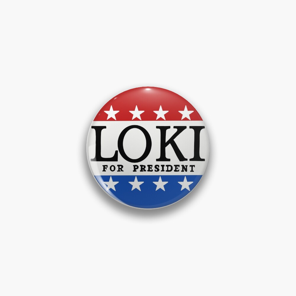 Marvel Studios Loki Series Loki For President Button Multi-Color 