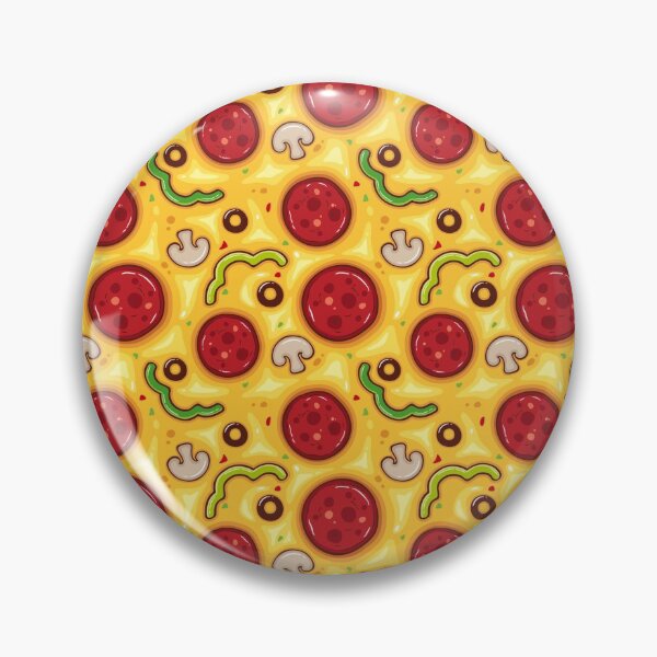 Artikelvorschau, Pepperoni Cheese Pizza Pie Pattern Pilze mit grünen Paprikaschoten entworfen und verkauft von Spaceshipsells.