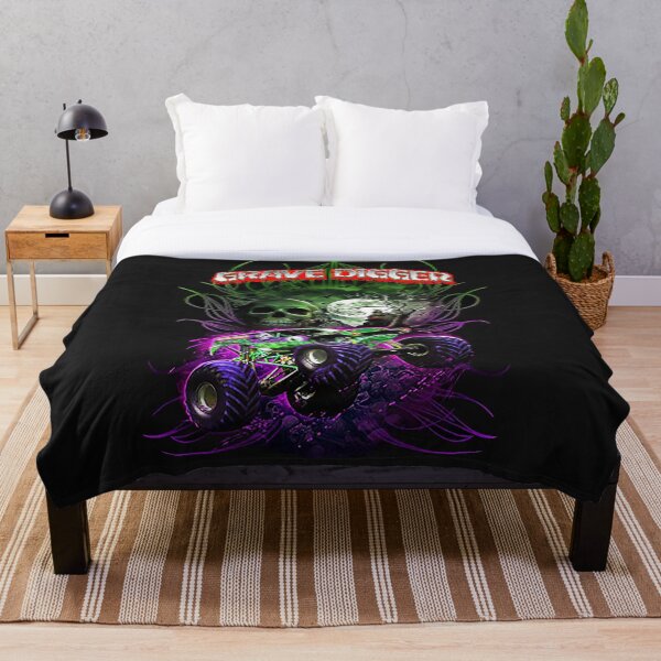 grave digger monster jam monster truck Throw Blanket