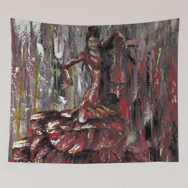 Item preview, Flamenco Dancer, Spanish music, SOUND OF LIFE, woman portrait, made with love, original oil painting by Luna Smith designed and sold by Luna-Smith.