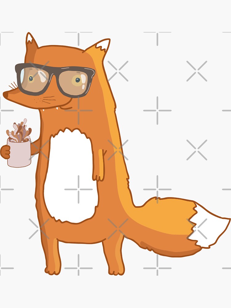 "Fox & Coffee" Sticker By Kostolom3000 | Redbubble