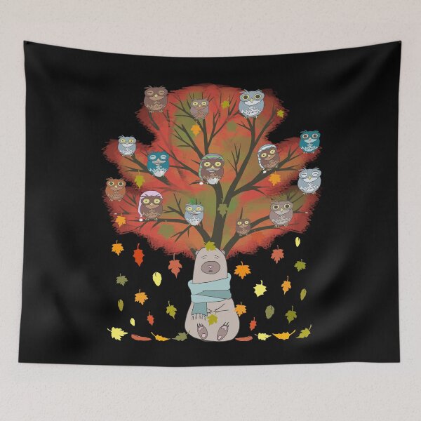 Item preview, Owl & Bear Lovers Fall Birthday Gift - Cute Owls Thanksgiving designed and sold by r-silver.