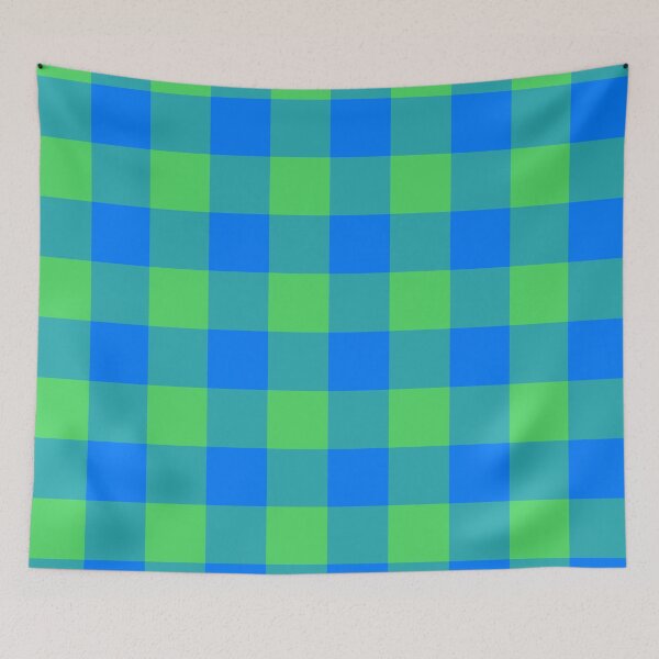 Item preview, Green and deep blue checkered pattern designed and sold by acidmit.