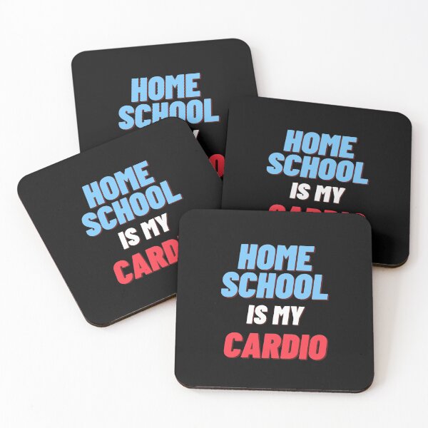 Item preview, Home School Is My Cardio In Blue and Red designed and sold by Indra Agrawal.