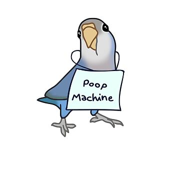 Artwork thumbnail, Grey Blue Lovebird - Poop Machine by FandomizedRose