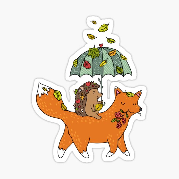 Hedgehog and fox Sticker