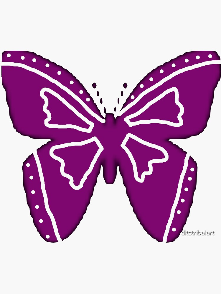 "Purple Butterfly" Sticker by ditstribalart Redbubble