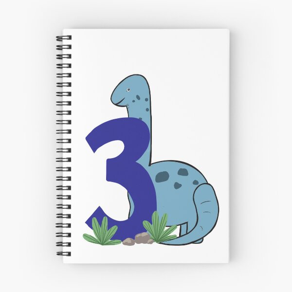 Item preview, A number 3 with a dinosaur designed and sold by Createlikeamom.