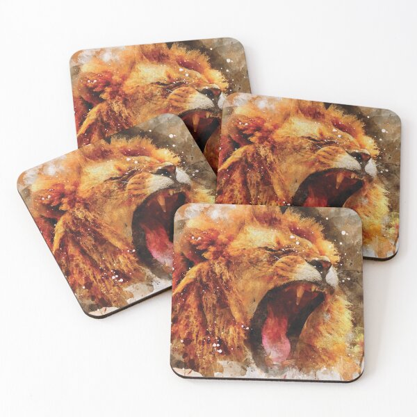 Item preview, Lion watercolour digital portrait designed and sold by Gerald Waters.