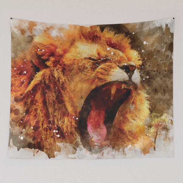 Item preview, Lion watercolour digital portrait designed and sold by Gerald Waters.