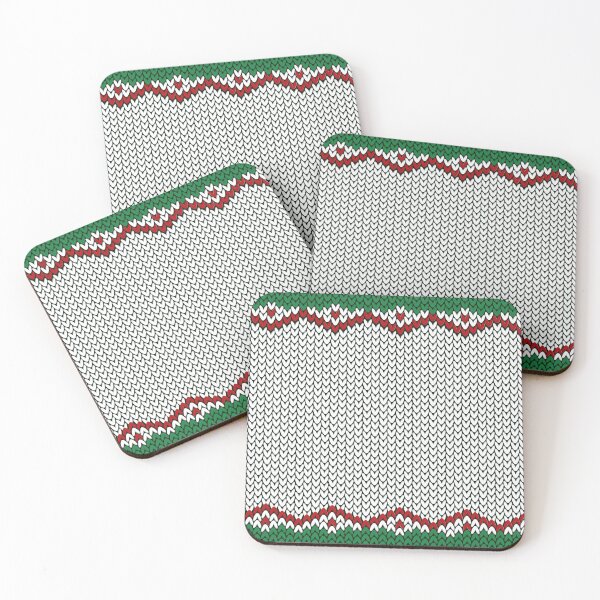 Item preview, Knitted texture for Christmas and New Year pattern in green, red and white colors. designed and sold by MrazTees.
