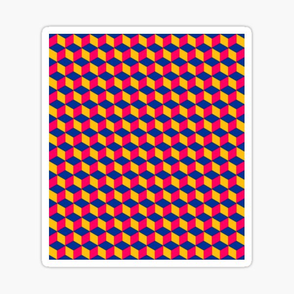 Vista previa del artículo con la obra «Patrón de cubo de ilusión óptica llamativa», diseñado y vendido por Dator-Abstracts.