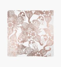 Vintage Faux Rose Gold Rustic Floral Drawings Scarf