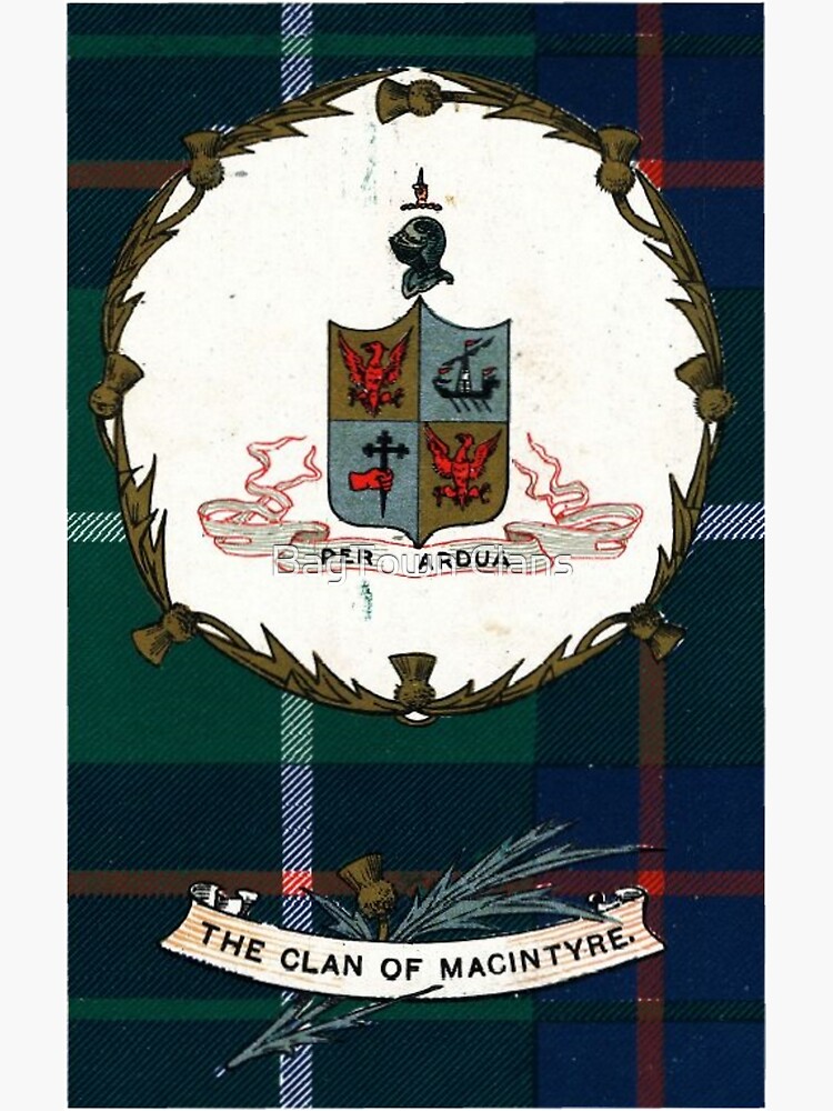 Clan Macintyre Vintage Tartan Crest Badge Poster For Sale By Ljrigby