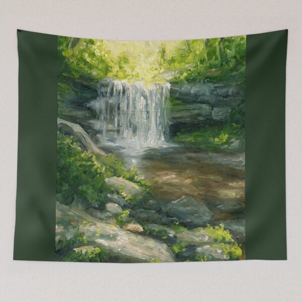 Item preview, Secret Forest Waterfall | Landscape Impressionist designed and sold by Andrew Gaia.