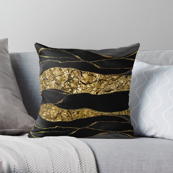 Buy GOODVIBES Black Gold Embroidered Velvet Cushion Case Luxury