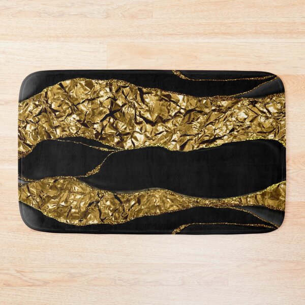 Item preview, Black Faux Marble And Gold Faux Metal Texture  designed and sold by MysticMarble.