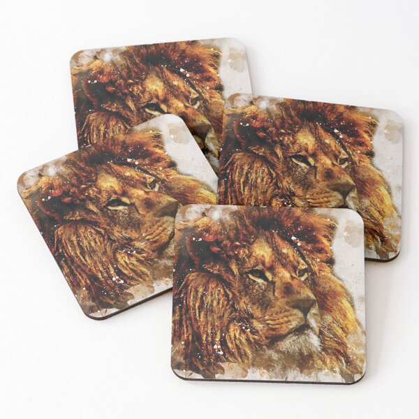 Item preview, Lion watercolour digital portrait designed and sold by Gerald Waters.
