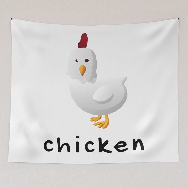 Item preview, Funny, cute, chicken, cartoon, illustration, handwritten, cursive text. designed and sold by JellyBeenzz.