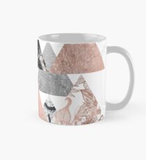 Marmor Rose Gold Silber und Floral Geo Dreiecke Tasse