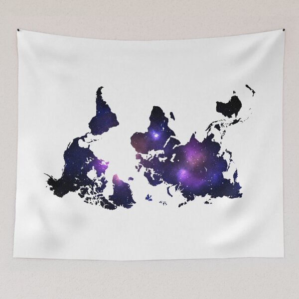 Item preview, Upside Down World Map With Solar System Background designed and sold by yoshra.