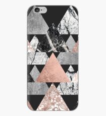 Marmor Rose Gold Silber und Floral Geo Dreiecke iPhone-Hülle & Cover