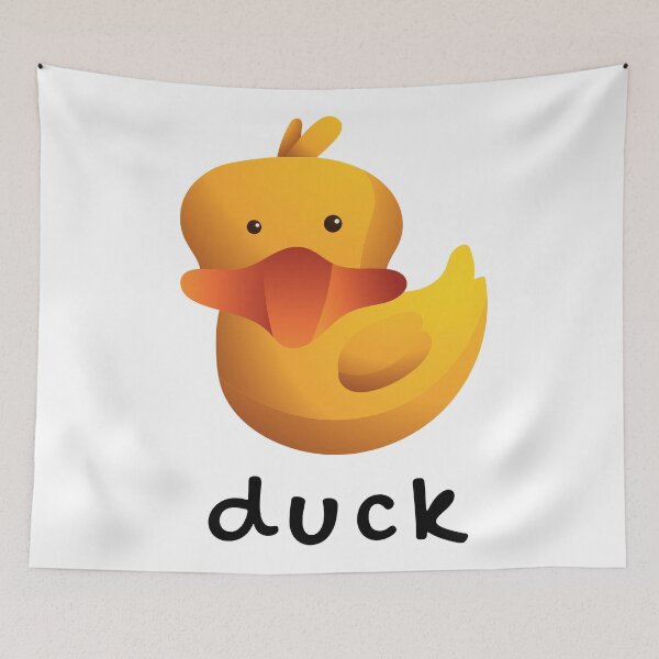 Item preview, Funny, cute, yellow, duck, cartoon, illustration, handwritten, cursive text. designed and sold by JellyBeenzz.