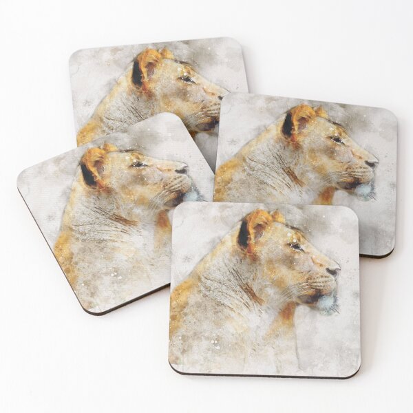 Item preview, Lion watercolour digital portrait designed and sold by Gerald Waters.