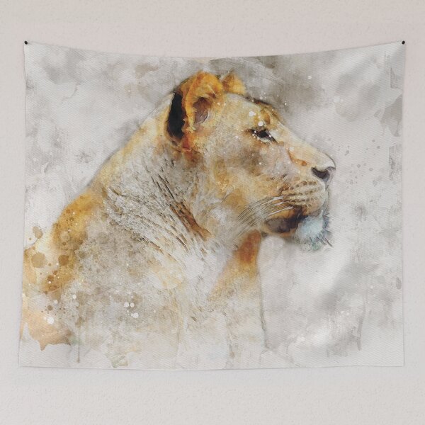 Item preview, Lion watercolour digital portrait designed and sold by Gerald Waters.