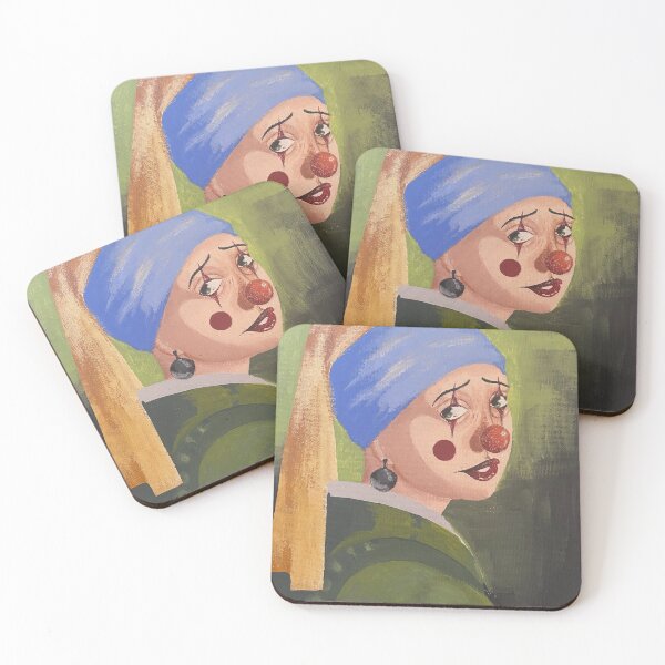 Item preview, clown girl with a pearl earring designed and sold by ghostwitch666.