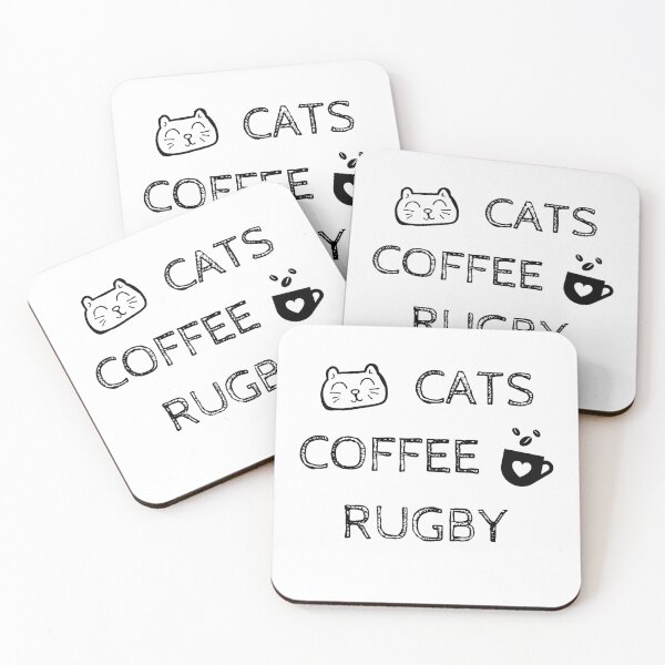 Item preview, Cats. Coffee. Rugby designed and sold by TheGreenGoat.