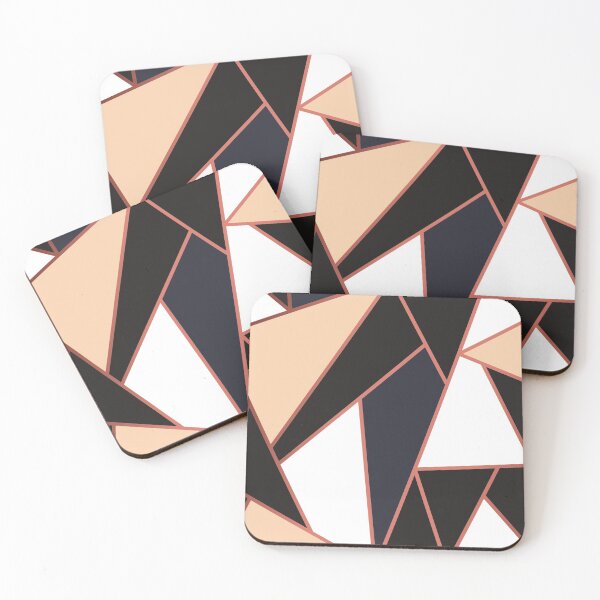 Item preview, Modern geometric triangle peach and black pattern designed and sold by Dear-Ashlin.