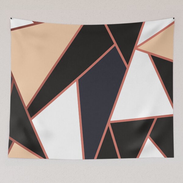 Item preview, Modern geometric triangle peach and black pattern designed and sold by Dear-Ashlin.