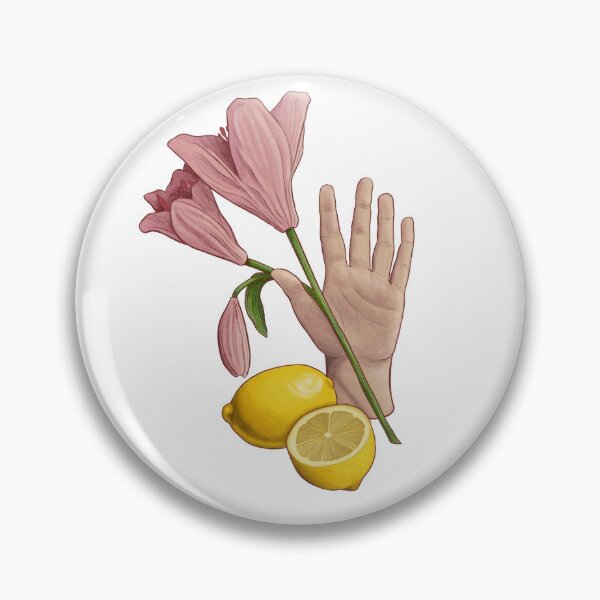 Artikelvorschau, Offene Hand mit rosa Lilien und Zitronen entworfen und verkauft von magicae.