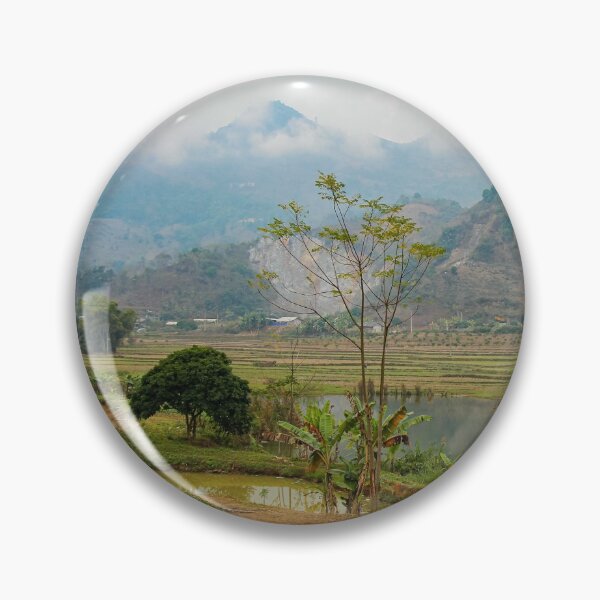 Item preview, A mountain and rice paddy landscape in Sapa, Vietnam, on a winters morning designed and sold by SnapTPhotograph.